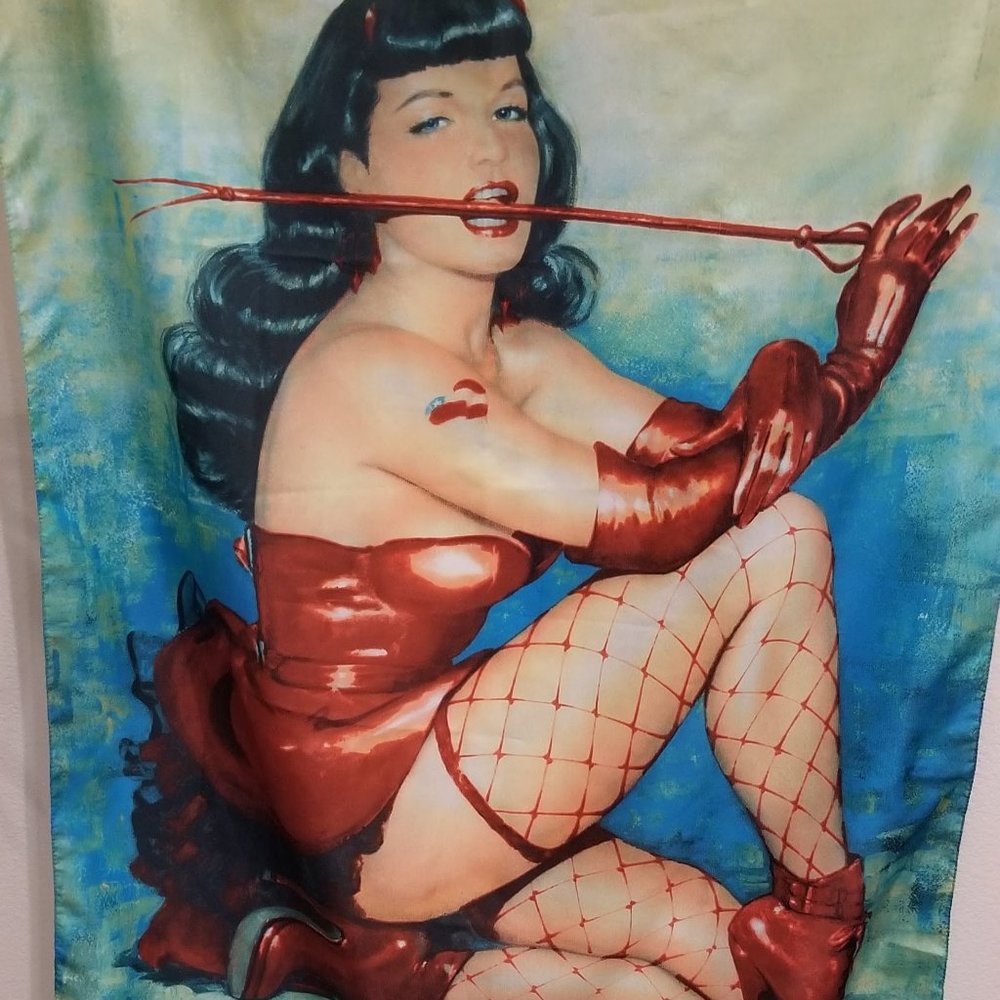 Bettie Page Fabric Scarf or Flag